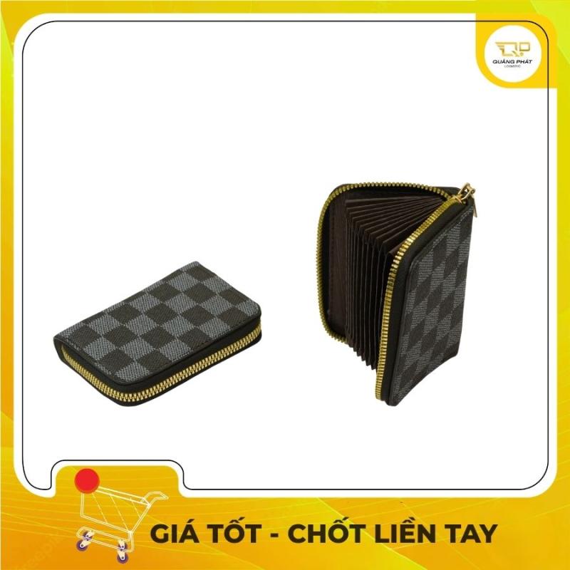 Ví Đựng Thẻ Khóa Kéo Caro