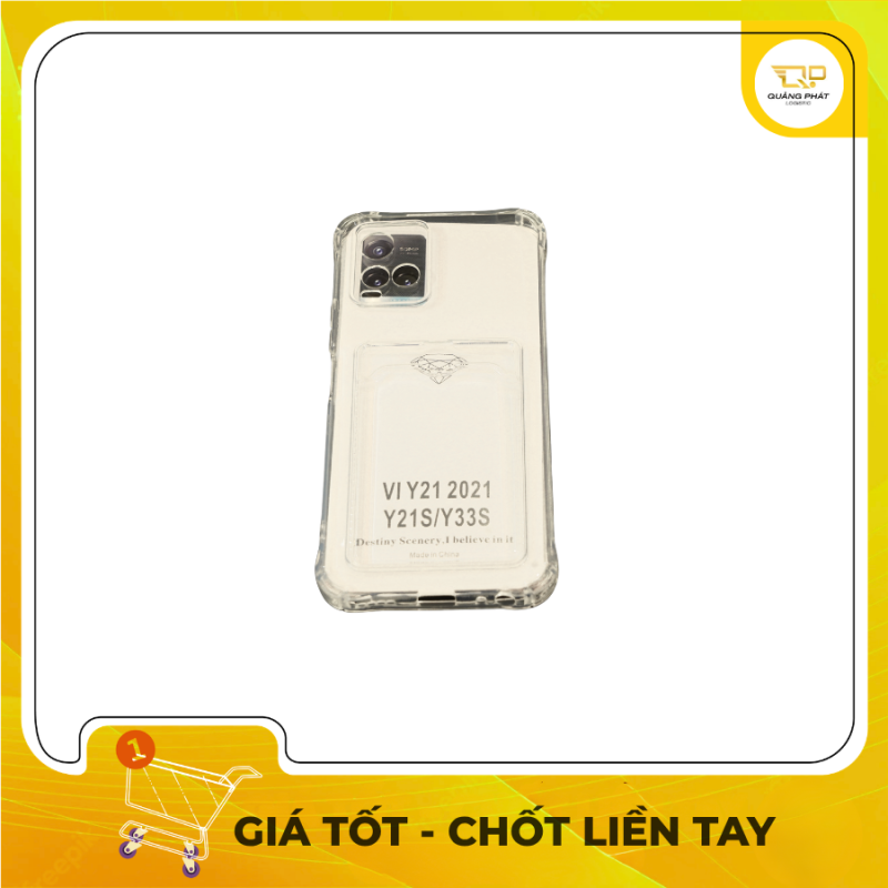 Ốp Lưng Trong Suốt Chống Sốc Cho Vivo Y21 / Y21s / Y33s - Có Ngăn Đựng Thẻ Tiện Lợi