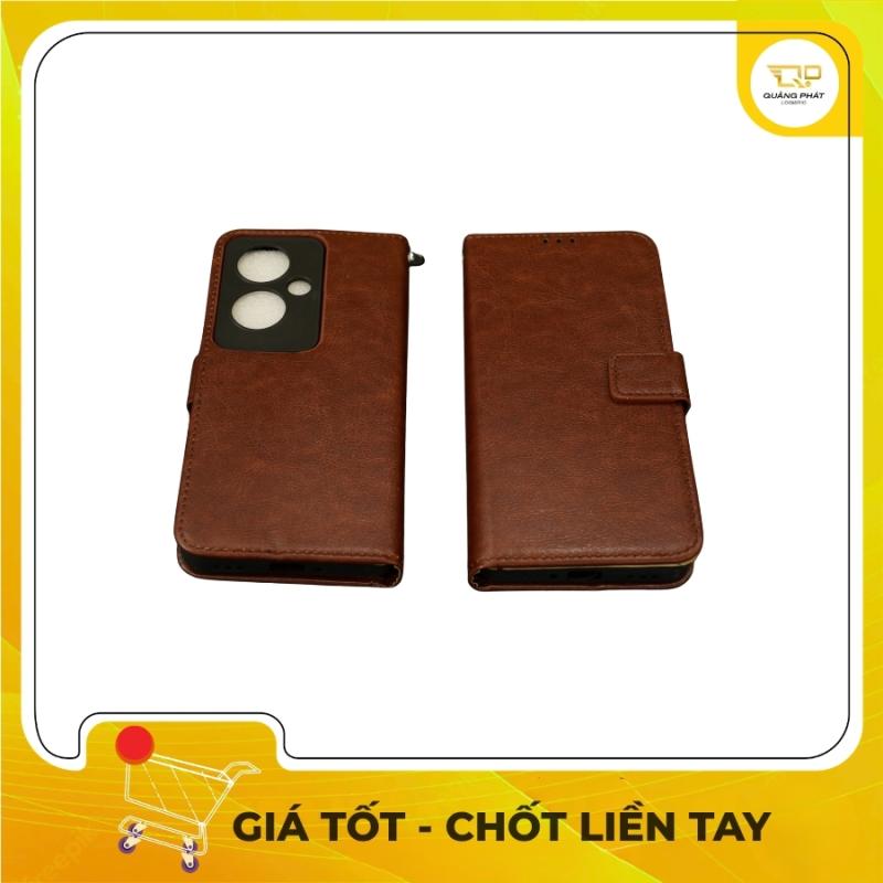 Ốp Bao Da Ví Gập Cho Oppo Reno 11F - Bao Da Cao Cấp Có Ngăn Đựng Thẻ Cài Nam Châm