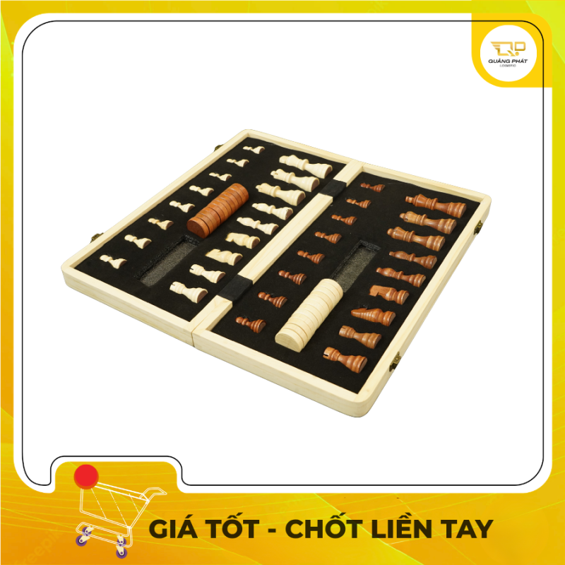 Bộ Cờ Vua Bằng Gỗ Có Nam Châm Cao Cấp Đa Năng 2 Trong 1